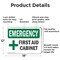 Signmission First Aid Cabinet With Symbol, 18 in W x Rectangle, Aluminum OS-2PACK-EM-A-1218-L-10368 - alternate 4